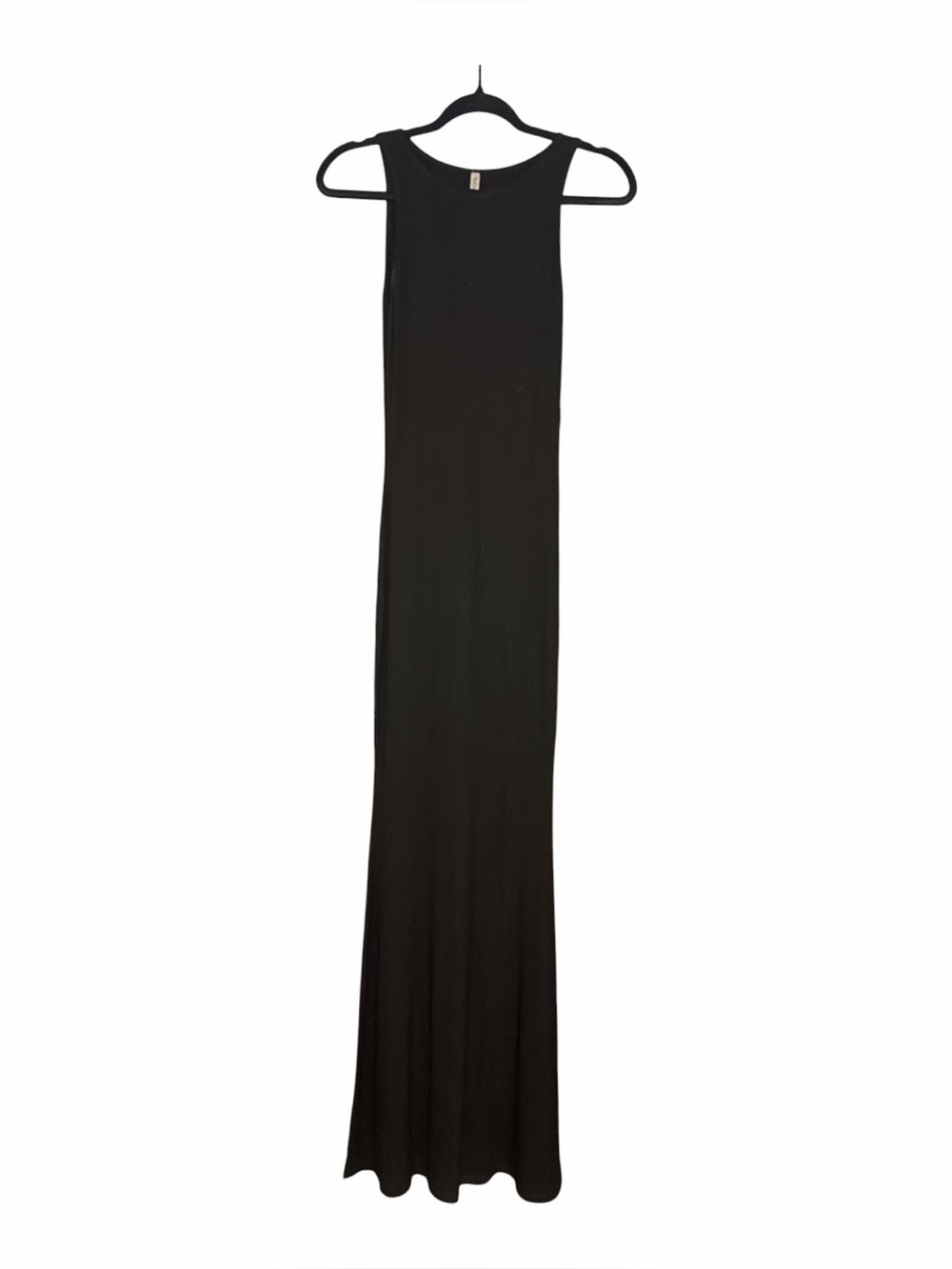 ReoRia Size Medium Black Ribbed Sleeveless Maxi Dress